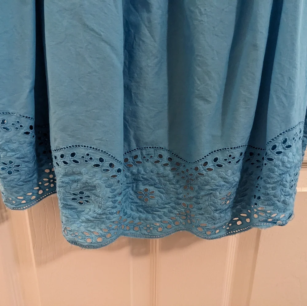 🔴3/$15 Lane Bryant aqua, sleeveless, smocked top, size 18/20 - Picture 5 of 8
